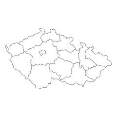 Czech republic blank map on a white background. Czech republic map concept