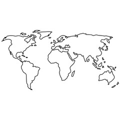World map blank map on a white background. World map concept