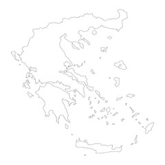 Greece blank map on a white background. Greece map concept