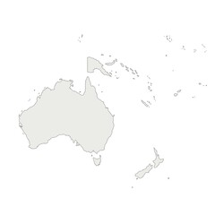 Australia blank map on a white background. Australia map concept