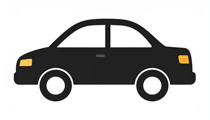 Fototapeta premium Simple black silhouette of a car (3)
