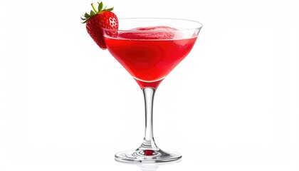 Red cocktail with strawberry garnish (1)