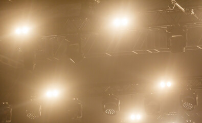 Fototapeta premium The lights are on and the room is dimly lit