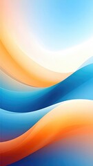 Abstract wave patterns in orange and blue
