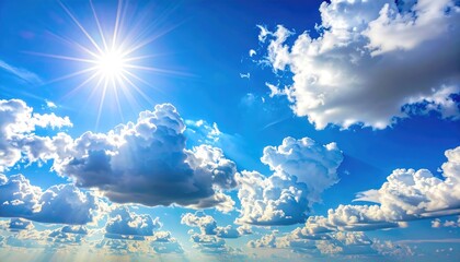 Bright sunny sky with fluffy clouds (1)