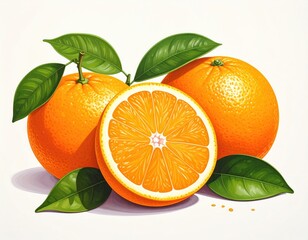 Vibrant oranges with leaves