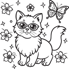 Cute Baby Cat Coloring Page
