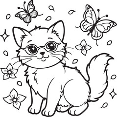 Cute Baby Cat Coloring Page
