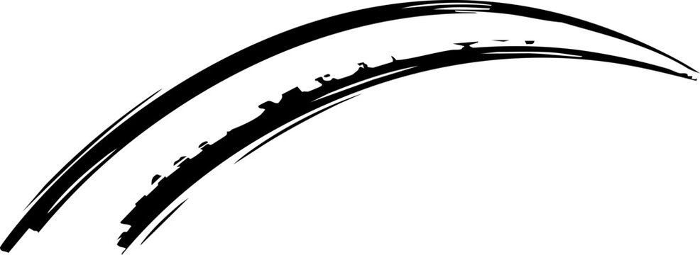 Dynamic black brush stroke curves add bold artistic flair and modern abstract energy to any design project with impactful visual style