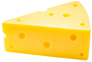 Cheese Sliced isolated on white background, Hard Cheese on white, with Clipping path, High resolution focus stacking photography PNG file.
