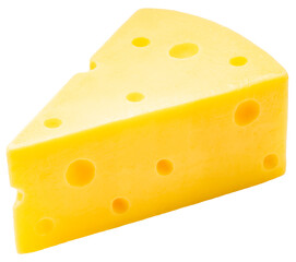 Cheese Sliced isolated on white background, Hard Cheese on white, with Clipping path, High resolution focus stacking photography PNG file.