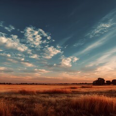 Obraz premium Golden Field Under a Dramatic Sky