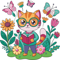 Magical Kitten in Garden