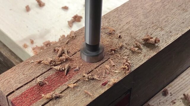 Cutting intricate shapes in woodworking using a drill bit