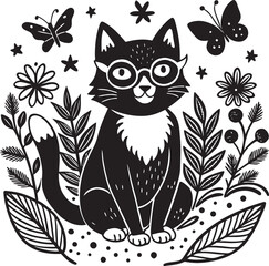 Magical Kitten in Garden