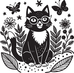 Magical Kitten in Garden