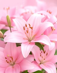 Pink Lily Bouquet Close-up