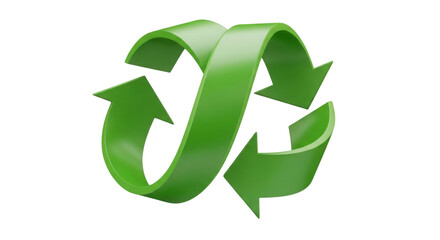 Obraz premium Green recycling arrows loop for environmental concepts isolated PNG with Transparent Background