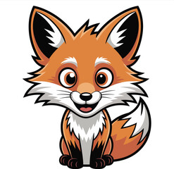 Charming cartoon fox character with large eyes and a fluffy tail