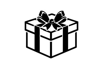 Gift box design featuring elegant bow and contrasting stripes, perfect for celebrations