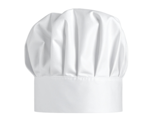 Classic White Chef Hat Isolated on Transparent PNG