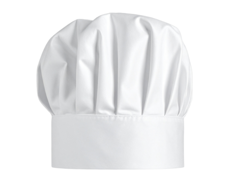 Classic White Chef Hat Isolated on Transparent PNG - Powered by Adobe