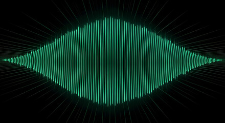 Obraz premium Neon green futuristic wave with lines digital abstract backdrop