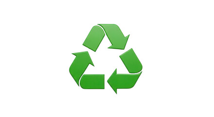 Obraz premium Green recycling symbol for eco-friendly packaging or awareness isolated PNG with Transparent Background