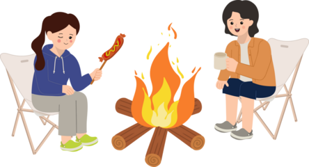 캠핑을 하는 커플