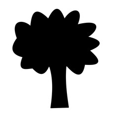 tree vector cartoon design useful for kids toddlers book learning silhouette.eps