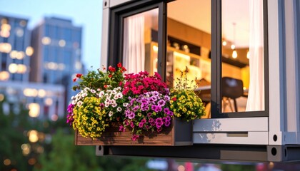 Container home with flowers