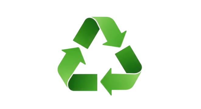 Recycle symbol green arrows for environmental sustainability isolated PNG with Transparent Background - Powered by Adobe
