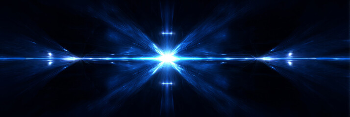 Fototapeta premium Abstract Sci-Fi Horizon with Radiating Light Beams