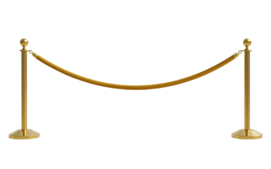Golden velvet rope barrier for VIP events