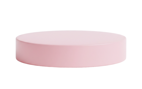 Pink cylinder podium for product display