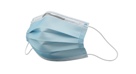 Surgical face mask for virus and pollution protection isolated PNG with Transparent Background