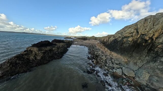 Low Flight Over Capel Curig Village and Lake, Wales