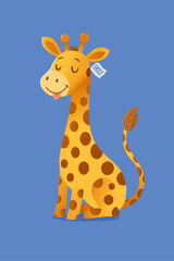Obraz premium Cute Cartoon Giraffe Vector Illustration