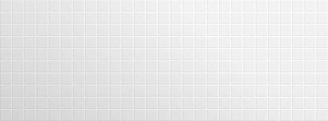 White tiles for the bathroom, kitchen floor and pool with shadows and light. Background with pattern of square ceramic tile. Wall abstract texture. Clean scene studio. Vector illustration