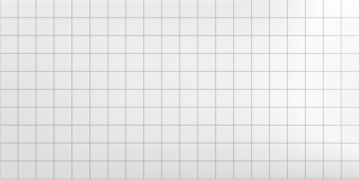 White tiles for the bathroom, kitchen floor and pool with shadows and light. Background with pattern of square ceramic tile. Wall abstract texture. Clean scene studio. Vector illustration