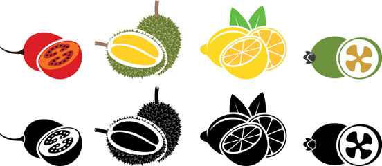 Fruit logo. Isolated fruit on white background