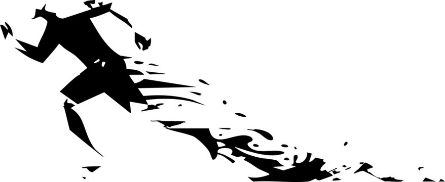 Dynamic athlete sprinting with abstract motion blur, capturing pure speed and athletic achievement in a bold graphic style