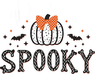 Halloween T-Shirt Design | Spooky Ghost, Pumpkin, Bat & Haunted Typography