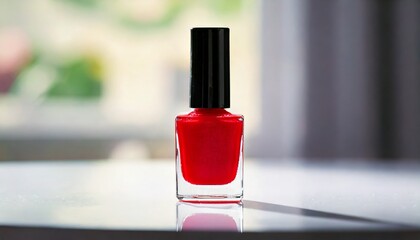Generated imRed nail polish on background.age