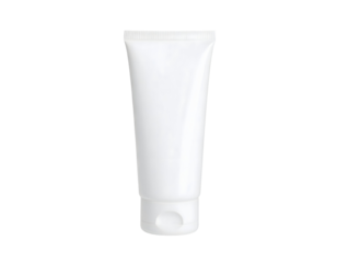 White tube of cream or lotion with transparent background
