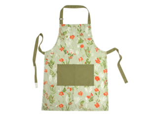 Floral patterned apron with transparent background
