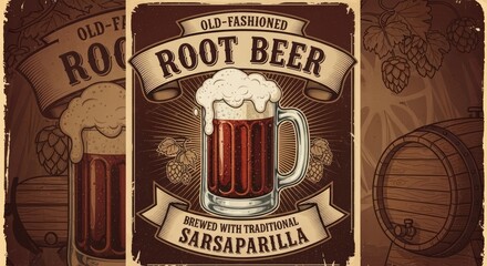Old Fashioned Root Beer Sarsaparilla Refreshing Vintage Drink