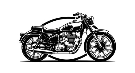 Obraz premium Detailed monochrome vector illustration of a classic motorcycle design icon
