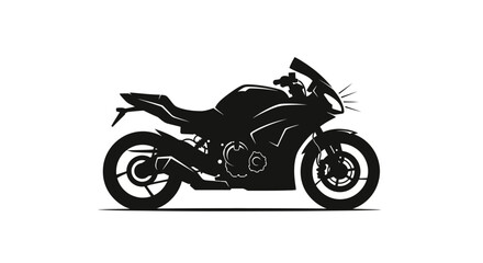 Obraz premium Stylish monochrome illustration of a modern sports motorcycle, perfect for automotive enthusiasts