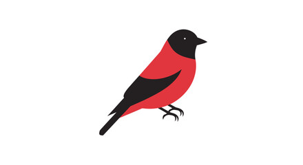 Obraz premium Elegant scarlet tanager bird with minimalist design on a clean white background featuring vibrant